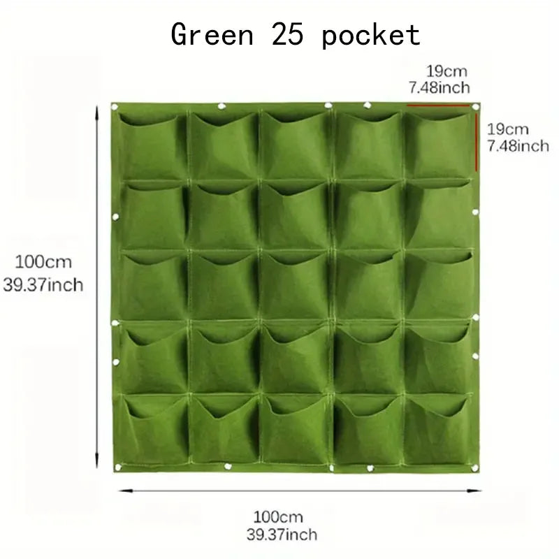 Felt bags suitable for plant planting, vertical wall hanging, balcony greening, flower growth and square multi-mouth felt bags