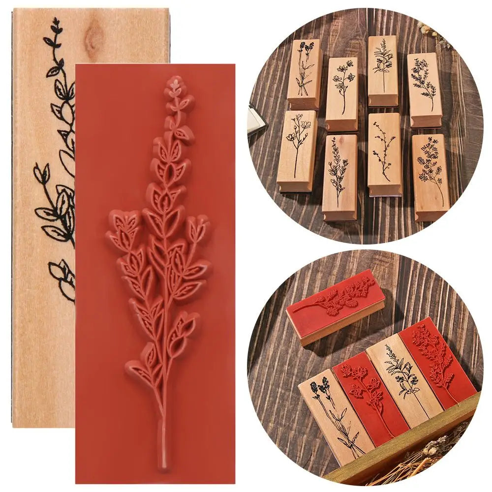 1PC Crafts standard stamp Arts Garden Scrapbooking wooden rubber stamps DIY Vintage grass plants