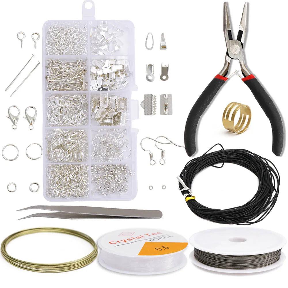 Crimp Beads Kit for Jewelry Making, Crimp Beads, Covers, Tubes and Wire Guardians, Lobster Clasps, Jump Rings, Crimping Pliers