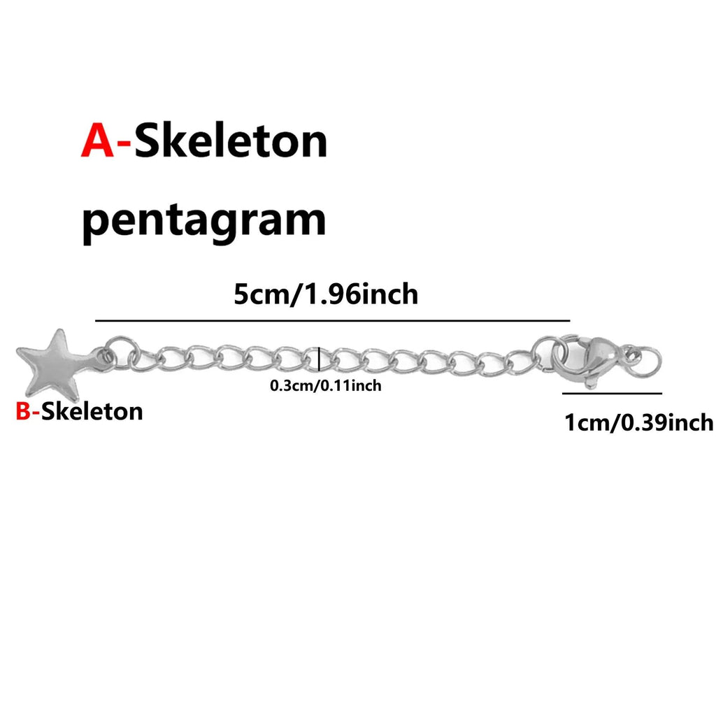 10 Pce Stainless Steel End Chain with Lobster Clasp Star Hollowed Out Star Pendant DIY Bracelet Necklace Unique and Beautiful