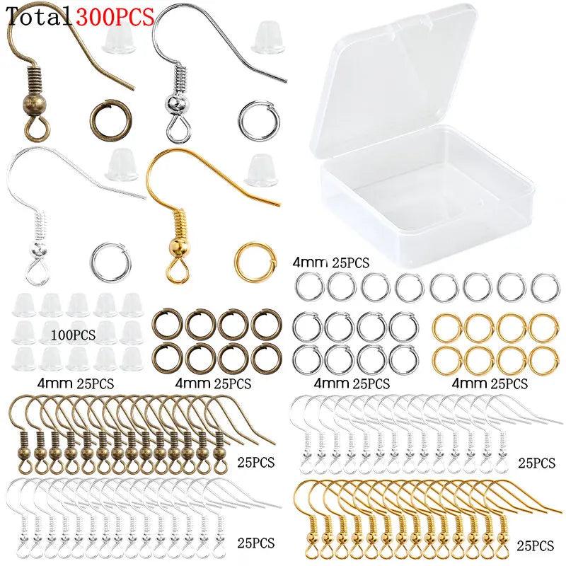 Alloy Accessories Jewelry Findings Set Earring Making Kit Lobster Clasp Open Jump Rings Repair Tools DIY Jewelry Making Supplies