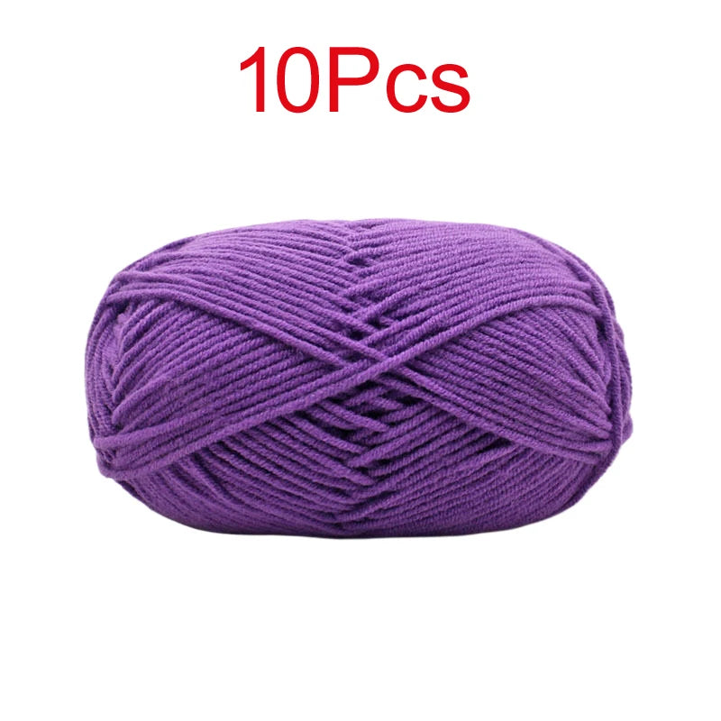 10 Pieces Multi Color Cotton Knitting Yarn Soft Warm Crocheting Yarn for Hand Knit Sweaters Hats Scarves Blankets Amigurumi