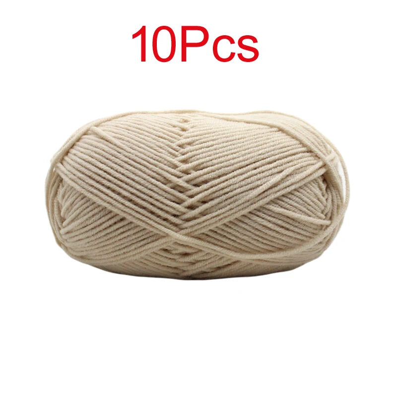 10 Pieces Multi Color Cotton Knitting Yarn Soft Warm Crocheting Yarn for Hand Knit Sweaters Hats Scarves Blankets Amigurumi