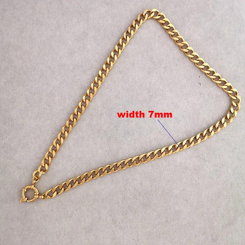 Anchor Clasp Necklace Women Men Choker Stainless Steel Geometric Link Cuba Chain Basic DIY Gold Silver Color Buckle Design