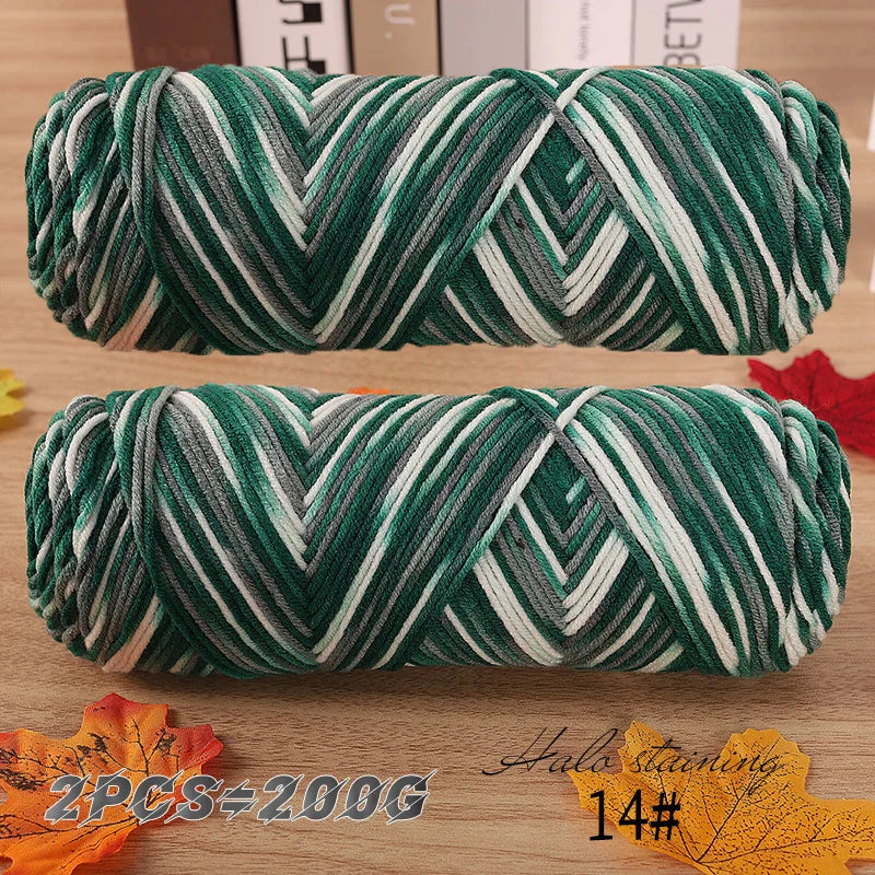 Colorful 5 Strand Dyed Milk Cotton Baby Sweater Yarn for Handmade DIY Woven Scarves and Crochet Projects