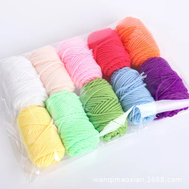 10 Colors Wool Yarns Set For Poke Punch Needle Embroidery