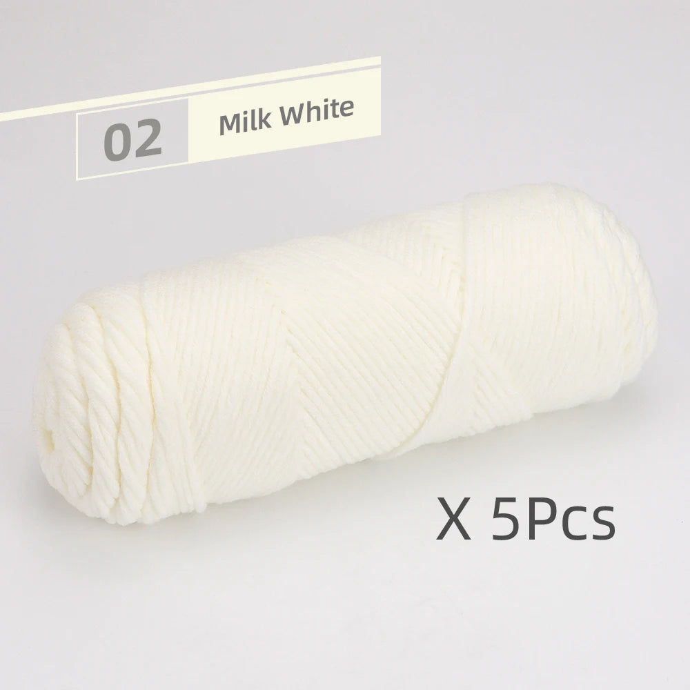 5 Pcs Cotton Select Yarn 17.63oz Light Worsted Thick Yarn For Knitting Baby Wool Crochet Scarf Coat Sweater Weave Thread