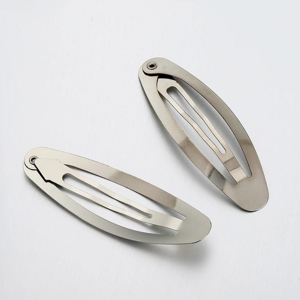 20Pcs Metal Hair Clips 40/50/60/70/80mm Oval Hairpins Base for Jewelry Making