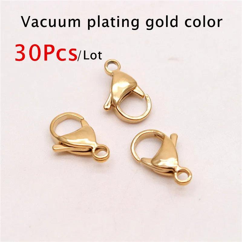 30-50Pcs 304 Stainless Steel Lobster Clasps Claw Clasps For Bracelet Necklace Chain Diy Jewelry Making Findings 9-15mm