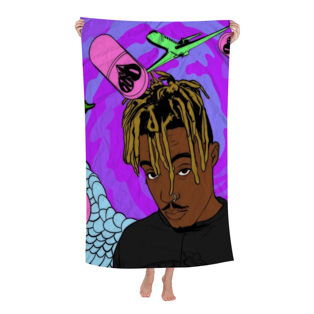 M-Musician J-Juice W-Wrld Big Microfiber Beach Towels Quick Dry Towel Sand Beach Towels Pool Towel for Travel Swim Pool Yoga