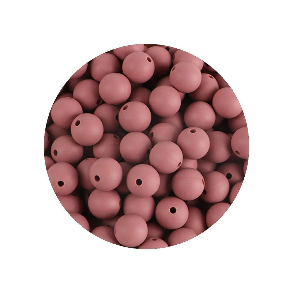 Kivoct 100Pcs 12MM Round Silicone Beads For Jewelry Making DIY  Pacifier Chain Necklace Keychain Accessories