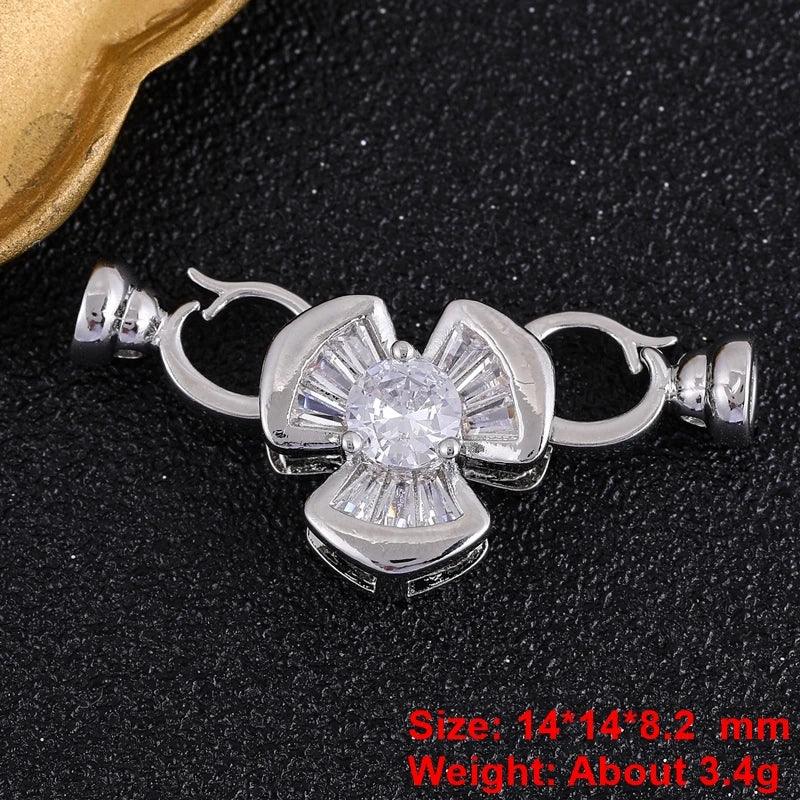 Juya 18K Gold Silver Plated Fasteners Accessories Creative Closure Lock Clasps For DIY Needlework Beads Pearls Jewelry Making