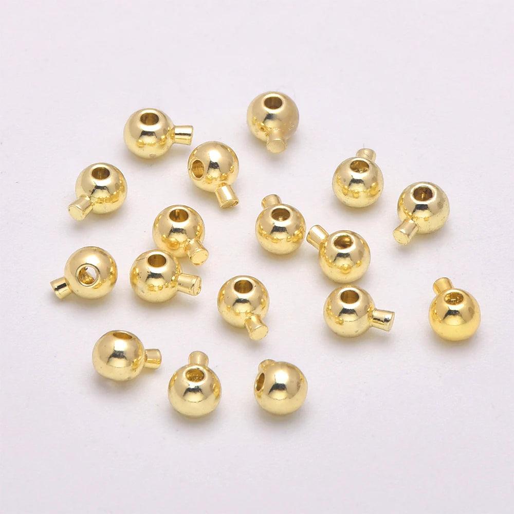 3.2mm Brass Crimp Beads Loose Rondelle Spacer Beads Crimp Charms Accessories For Bracelet Necklace Jewelry Making