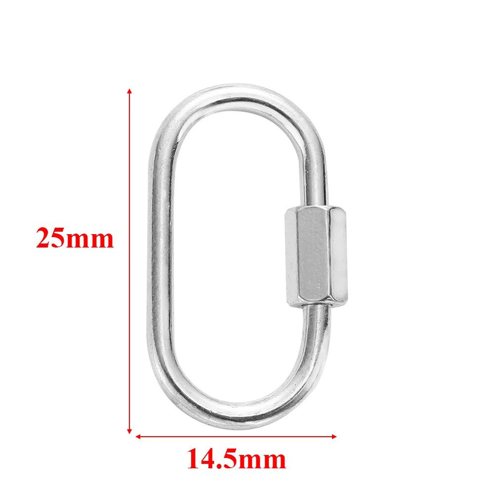 4pcs Stainless Steel Gold Heart Star Screw Locking Clasps Big Carabiner Hooks for DIY Necklace Bracelet Keychain Making Supplies