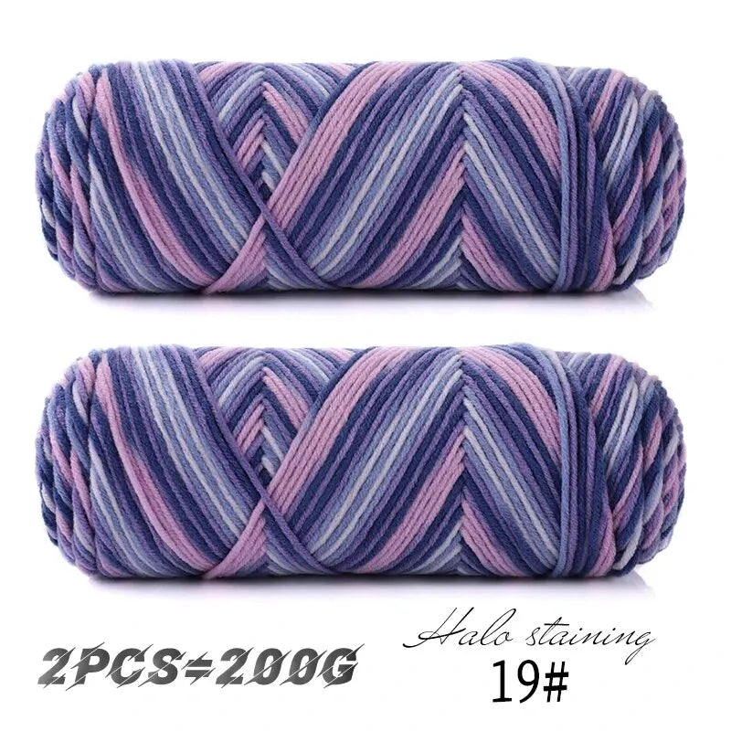 Colorful 5 Strand Dyed Milk Cotton Baby Sweater Yarn for Handmade DIY Woven Scarves and Crochet Projects