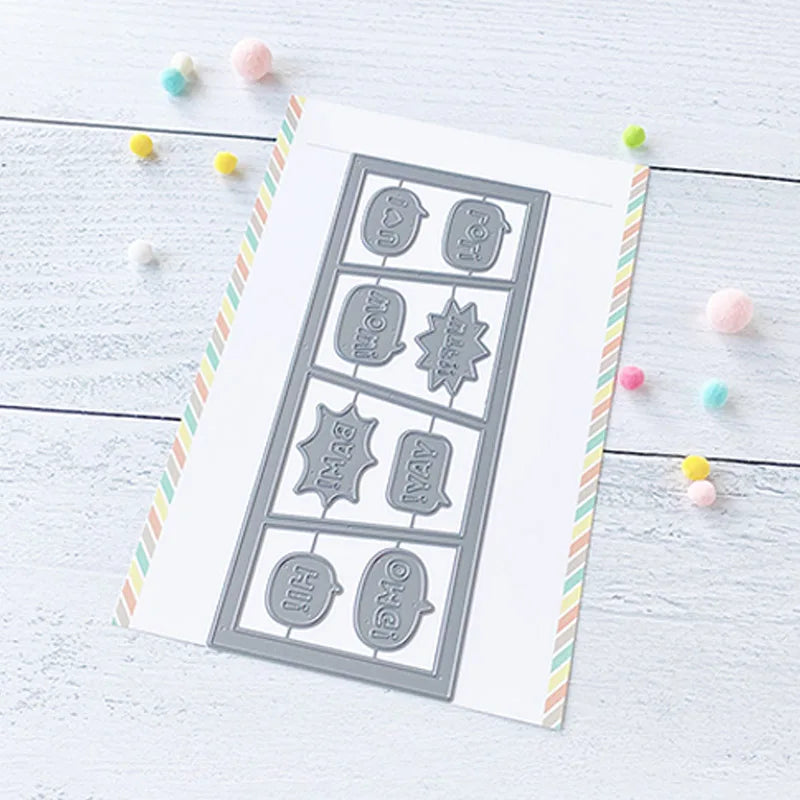 Scalloped Round Love Heart Dialogue Frame Metal Loveya Words Cutting Dies for DIY Scrapbooking Valentine Day Decor Paper Cards