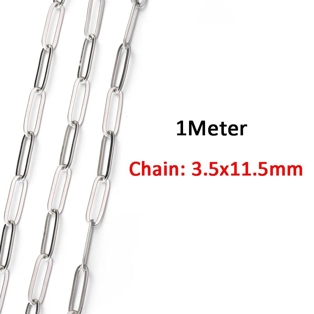 1Meter Stainless Steel Chains for Bracelet Necklace Jewelry Making DIY Findings Accessories