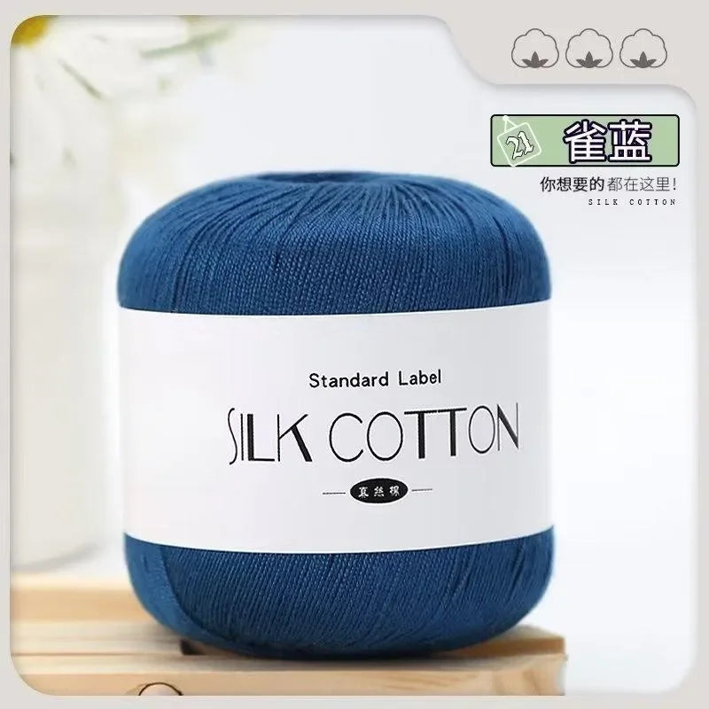 Silk Lace Cotton Milk Crochet Yarn 50g Soft Knitting Thread for Baby Hand Knitting Supplies