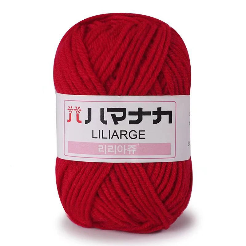 Soft Milk Cotton Knitting Yarn 25g Anti-Pilling High Quality 4ply Crochet Yarn for Scarf Sweater Hat and Doll Craft