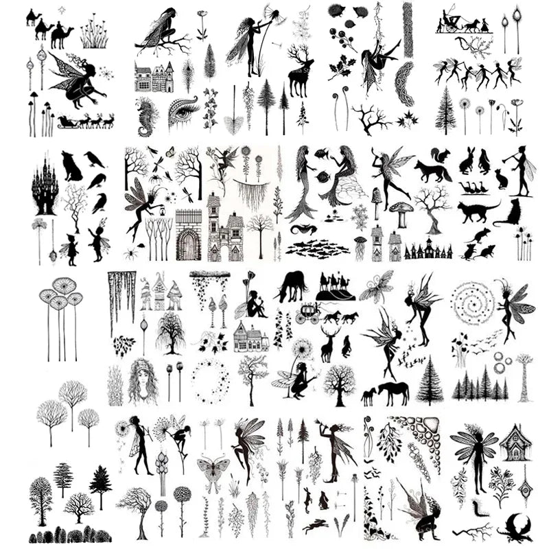 Fairies Plants Series Clear Stamps Plants Tranperant Silicone Stamp for Card Making Album DIY Scrapbooking Crafts Supplies