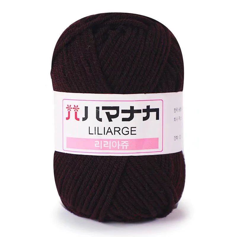 Soft Milk Cotton Knitting Yarn 25g Anti-Pilling High Quality 4ply Crochet Yarn for Scarf Sweater Hat and Doll Craft