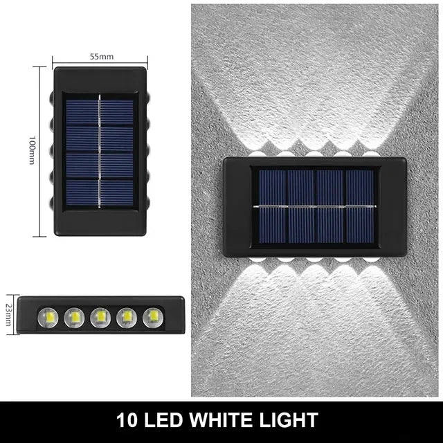 Solar Wall Lamp Outdoor Waterproof Solar Powered Light 4LED Beads UP and Down Illuminate Home Garden Yard Decoration Wall Light