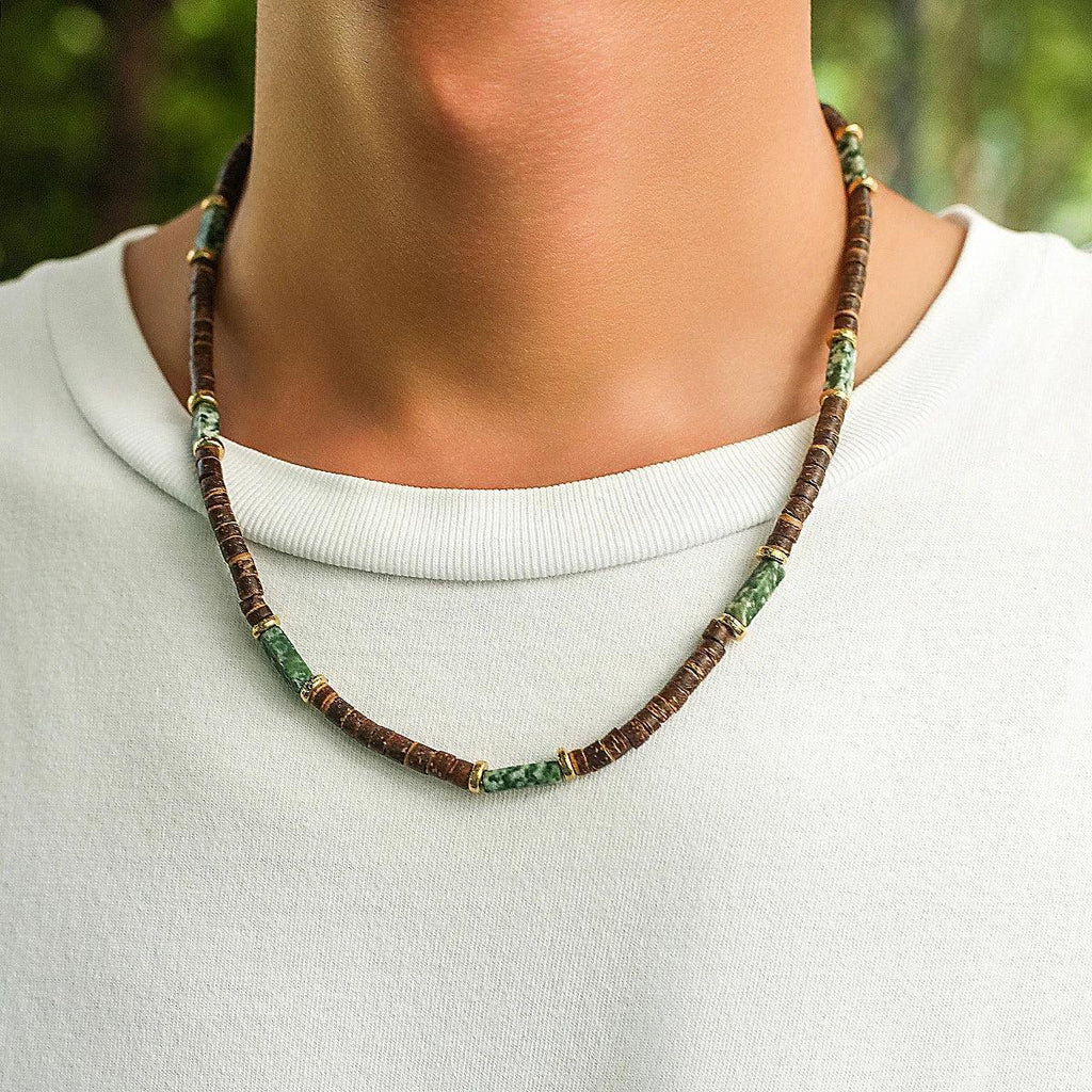 9 Styles Mens Summer Beach Wooden Beaded Surfer Necklace Simple Geometric Tribal Ethnic Handmade Chain Steampunk Male Jewelry