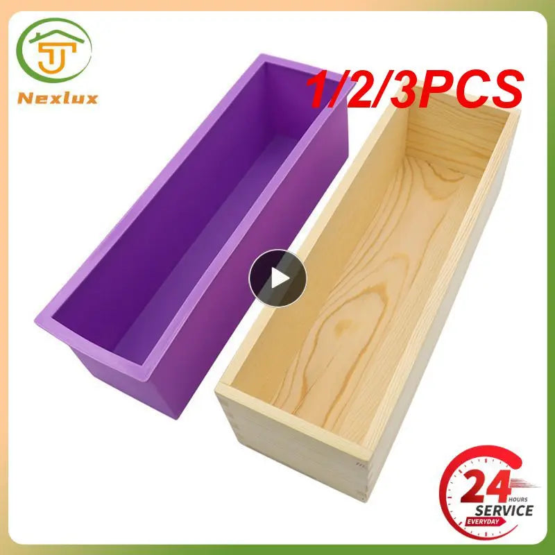 1/2/3PCS Boowan Nicole Soap Making Kit Handmade Silicone Liner with Multifunctional Soap Cutter and Stamp Complete Supplies for