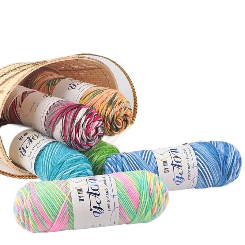 100g 1Pc Knitting Rainbow Cotton Yarn Crocheting Acrylic Thread Knit Scarf Sweater blanket hat threads amigurumi bag lines