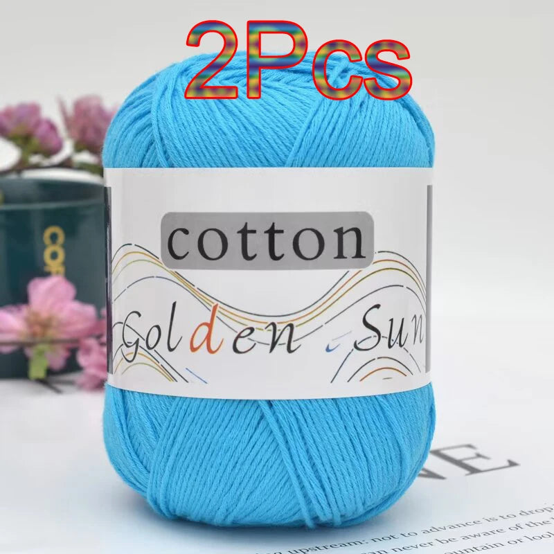 100% Cotton Yarn for Hand Knitting Soft Crochet Yarn Pack of 2 for Sweaters Blankets Hats Amigurumi Dolls and Bags