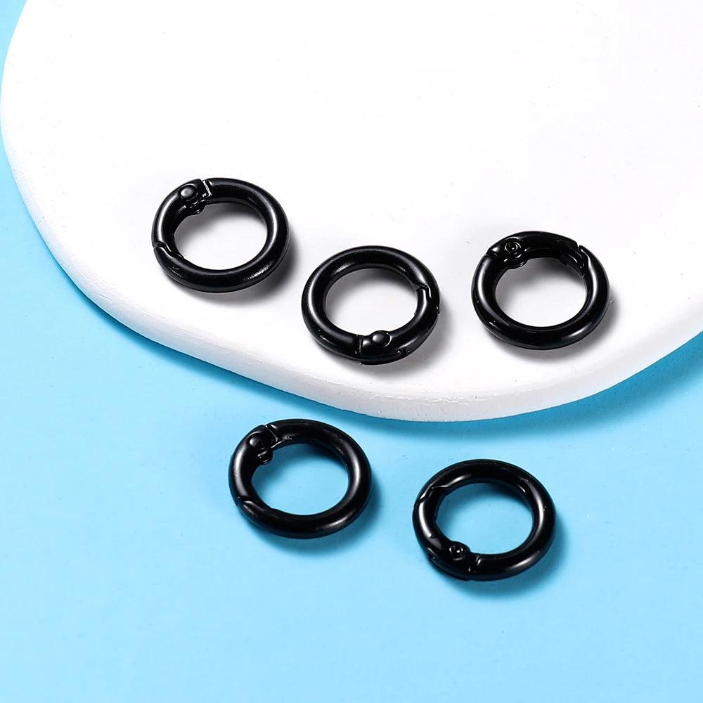 5Pcs/Lot 21 Colors Metal O Ring Spring Clasp Openable Round Carabiner Keychain Clips Hook Dog Chain DIY Jewelry Buckle Connector