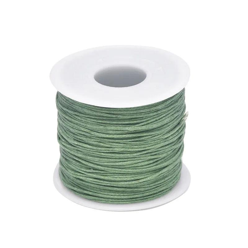 24-70m 1mm Waxed Cotton Cord For Beading Craft DIY Bracelet Necklace Braided String Thread Jewelry Findings Making HK042