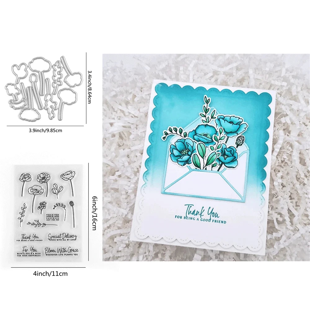 Animal Bundles Clear Stamps and Metal Cutting Dies 2024 New for DIY Craft Making Card Photo Album Scrapbooking Decoration