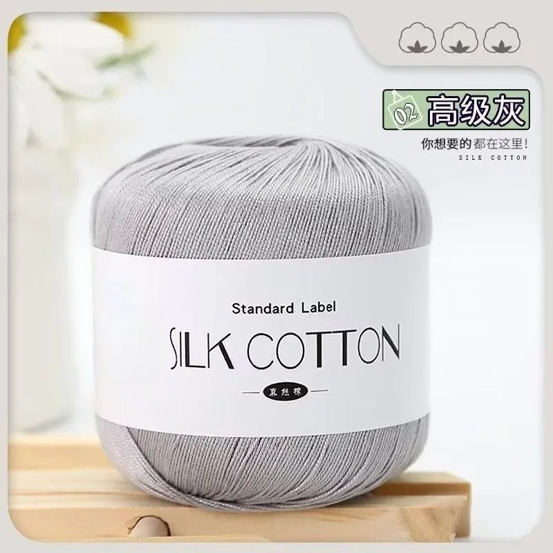 Silk Lace Cotton Milk Crochet Yarn 50g Soft Knitting Thread for Baby Hand Knitting Supplies