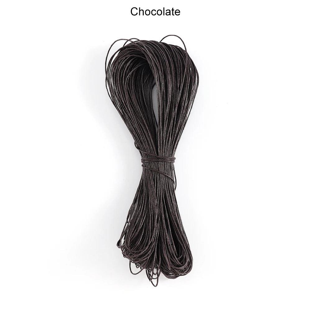 65m/Lot Waxed Cotton String Beading Cord Rope 1mm For Bracelet And Necklace Jewelry Making Weaving Supplies Accessories