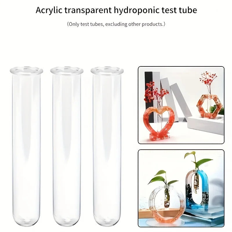 20pcs Transparent Acrylic Tube Hydroponic Flower Pots, Vases, Hydroponic Tubes
