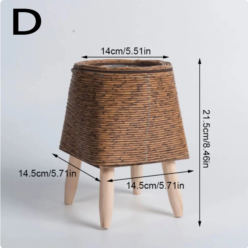 NEW Vine Weaving Flower Frame Triangle bracket flowerpot Desktop creative plant storage container Plant frame grass woven basin