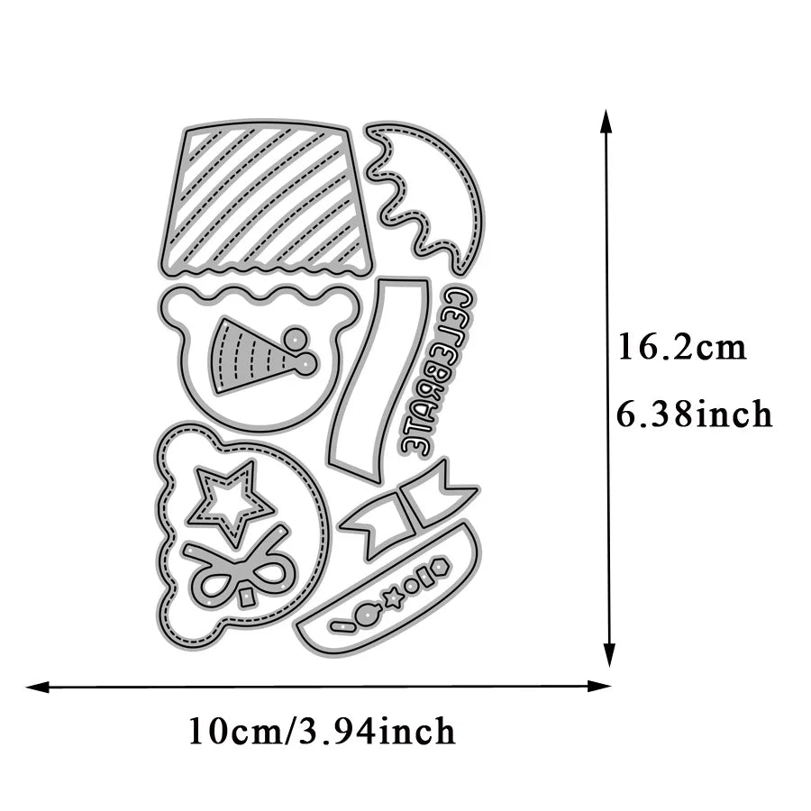 Festivals and Party Elements Metal Cutting Dies for DIY Scrapbooking Photo Album Decorative Embossing Paper Card Crafts