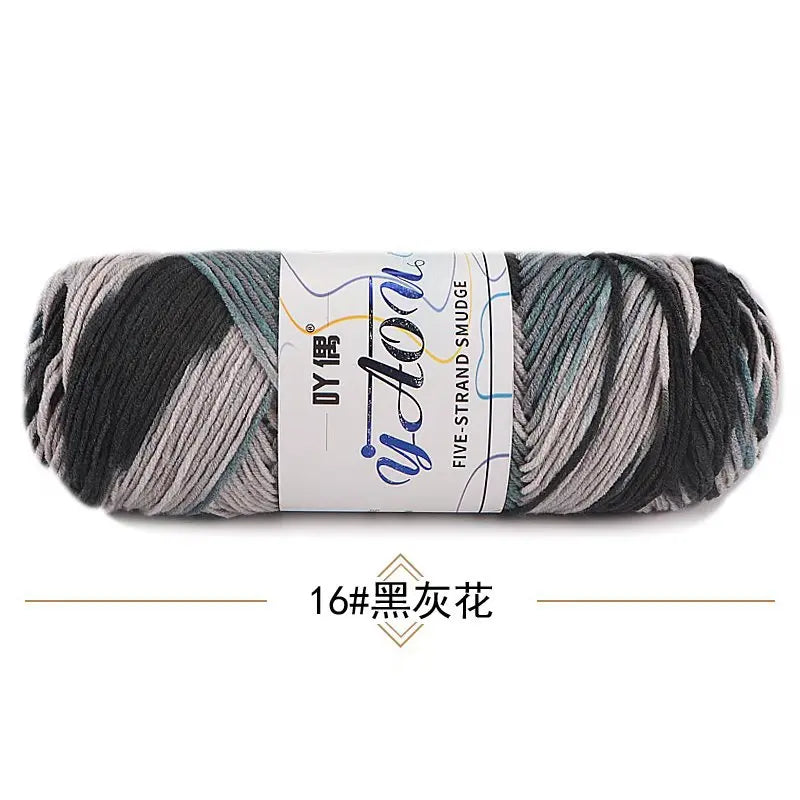 Colorful Milk Cotton Yarn 100g 200m Section Dyed Crochet
