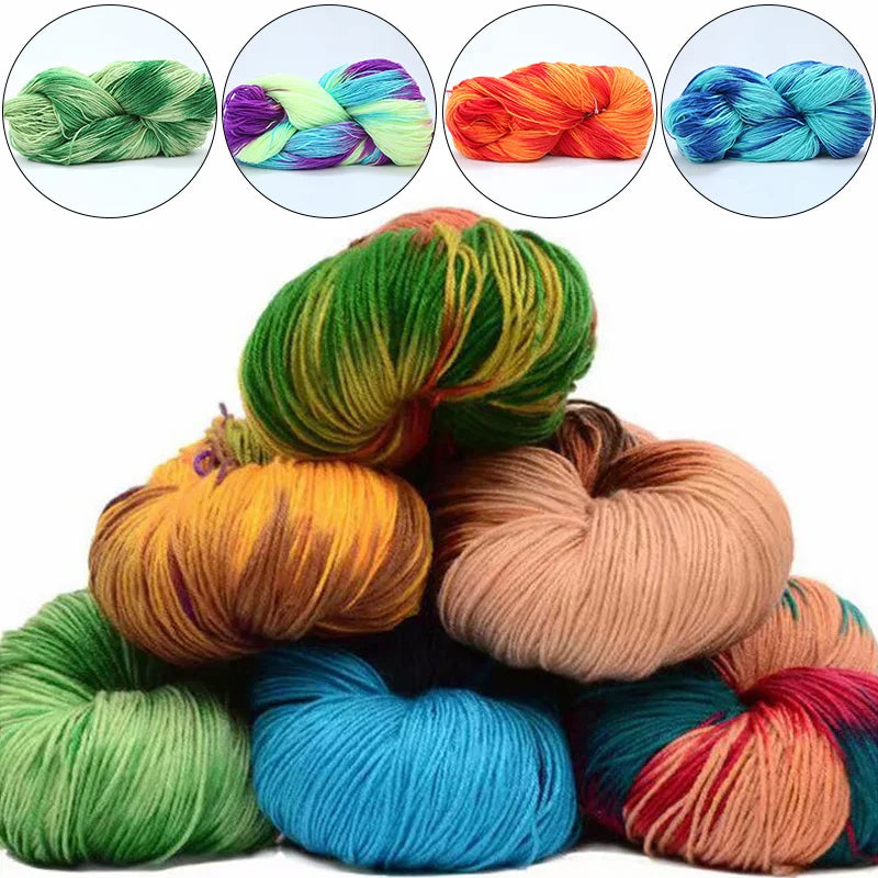 Four Strand Acrylic Wool Yarn DIY Woven Knitting Sweater Sock Scarf Colorful Crochet Yarn Sewing пряжа для вязания 뜨개실