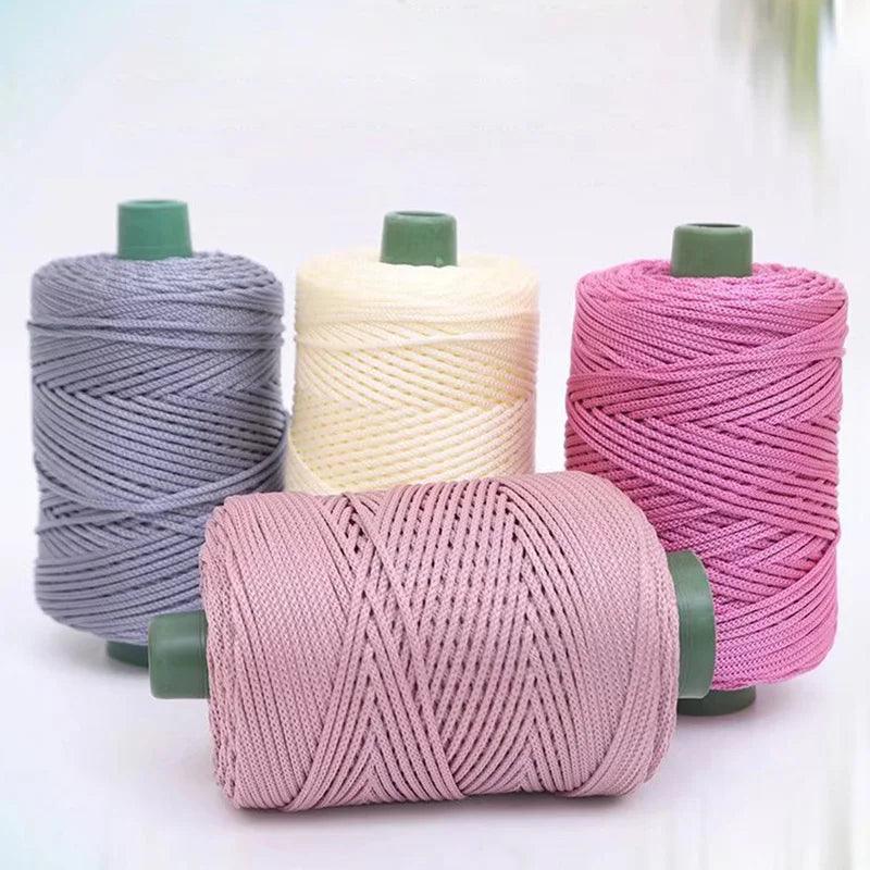 Summer Crochet Yarn Ice Rope Thread Woven DIY Hook Cushion Silk Medium Thick Wool Threads for Hand Knitting Bag Hat Shoes