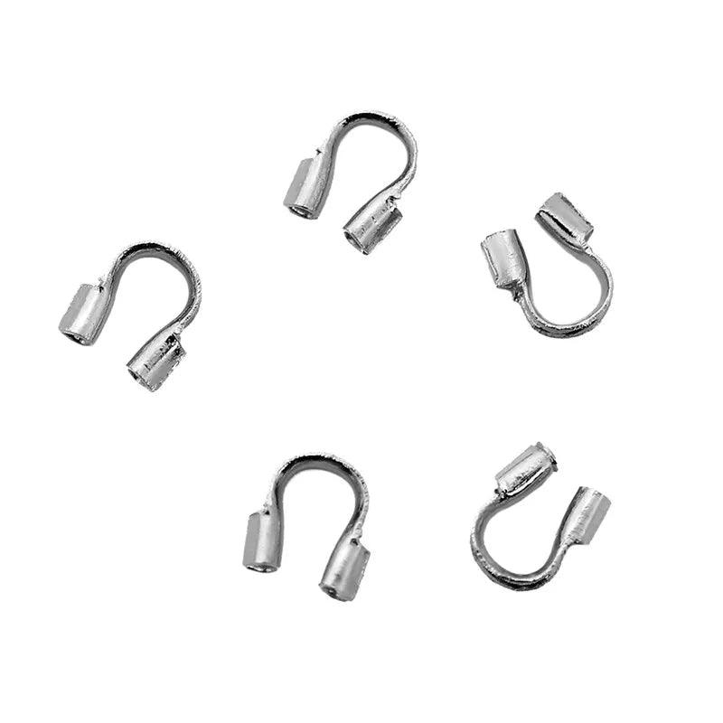 50pcs Stainless Steel Clasps Crimp Beads Covers For Beading Cord Thread Bracelet Hooks Connectors Diy Necklace Jewelry Making