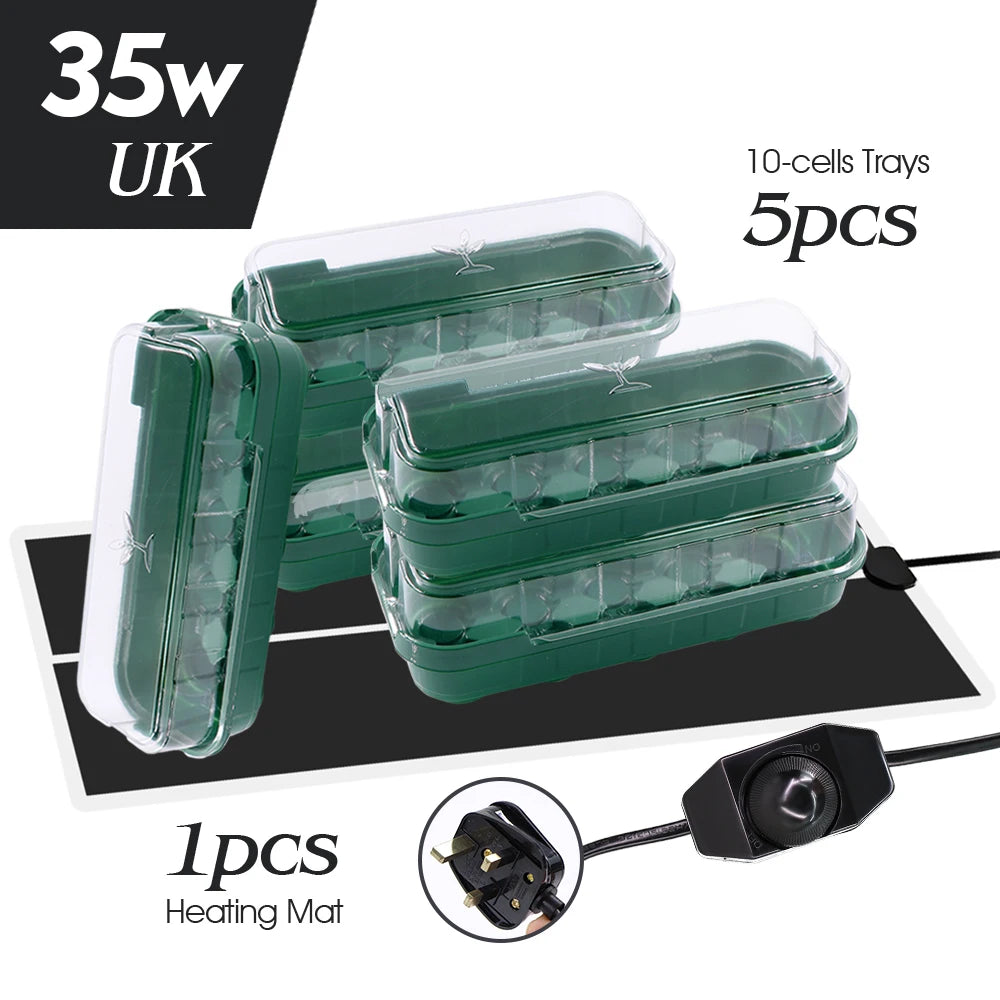 14/35W Plant Heating Pad Warmer Heat Mat  Nursery Seedling Trays Greenhouse Germination Box US/EU/UK/AU Plug Temperature Control