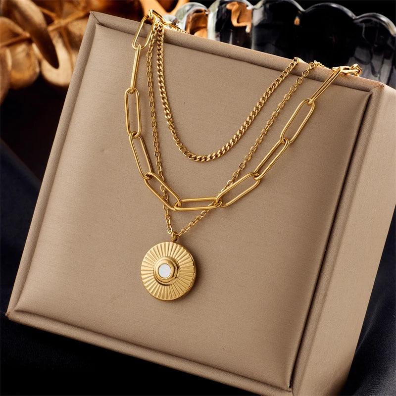DIEYURO 316L Stainless Steel Pearl Heart Butterfly Cross Pendant Necklace For Women Fashion Girls Clavicle Chain Jewelry Gifts