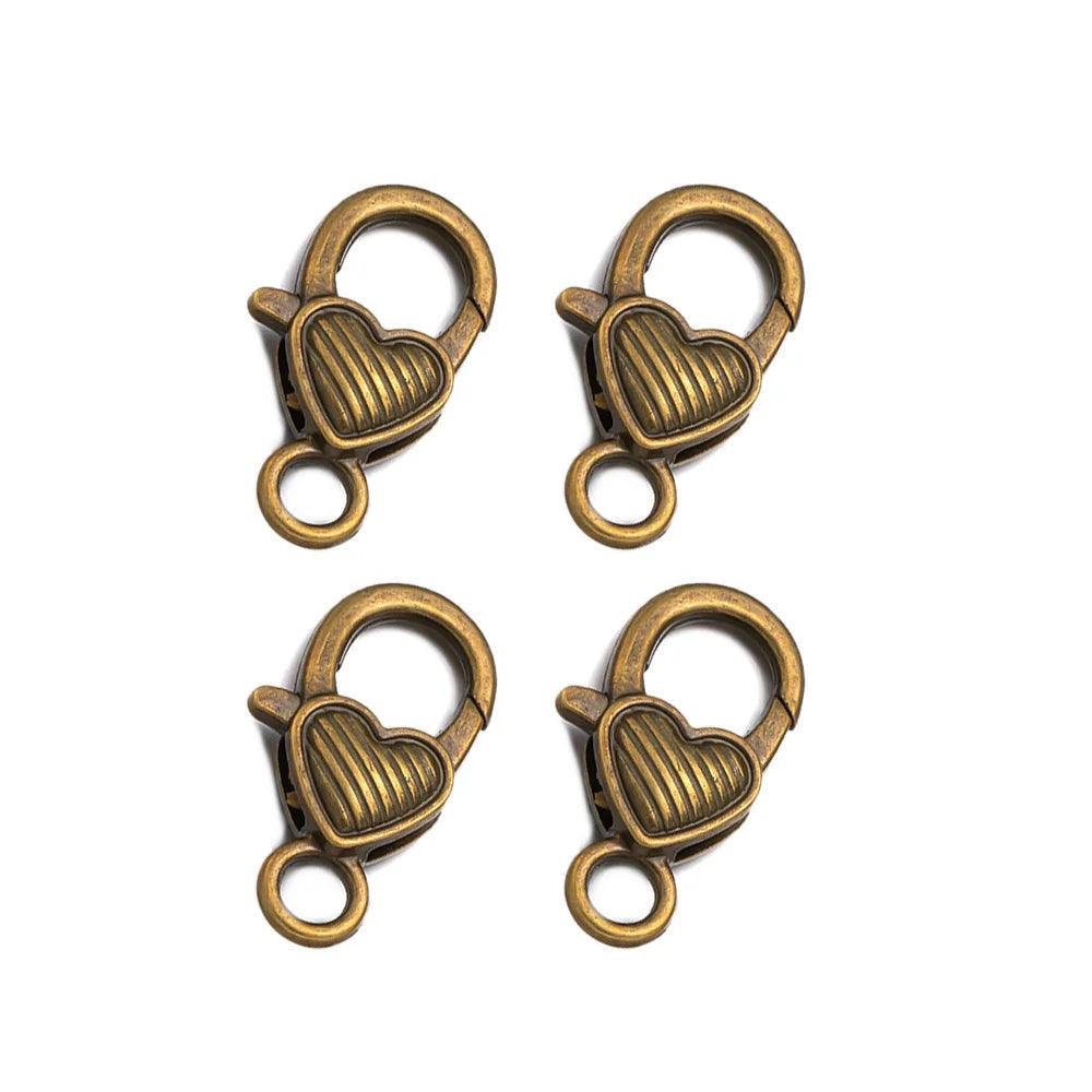 10pcs Lobster Clasp Hooks Heart Keychain Clasps for DIY Bracelets Chain Necklace Components Accessory Jewelry Making Findings