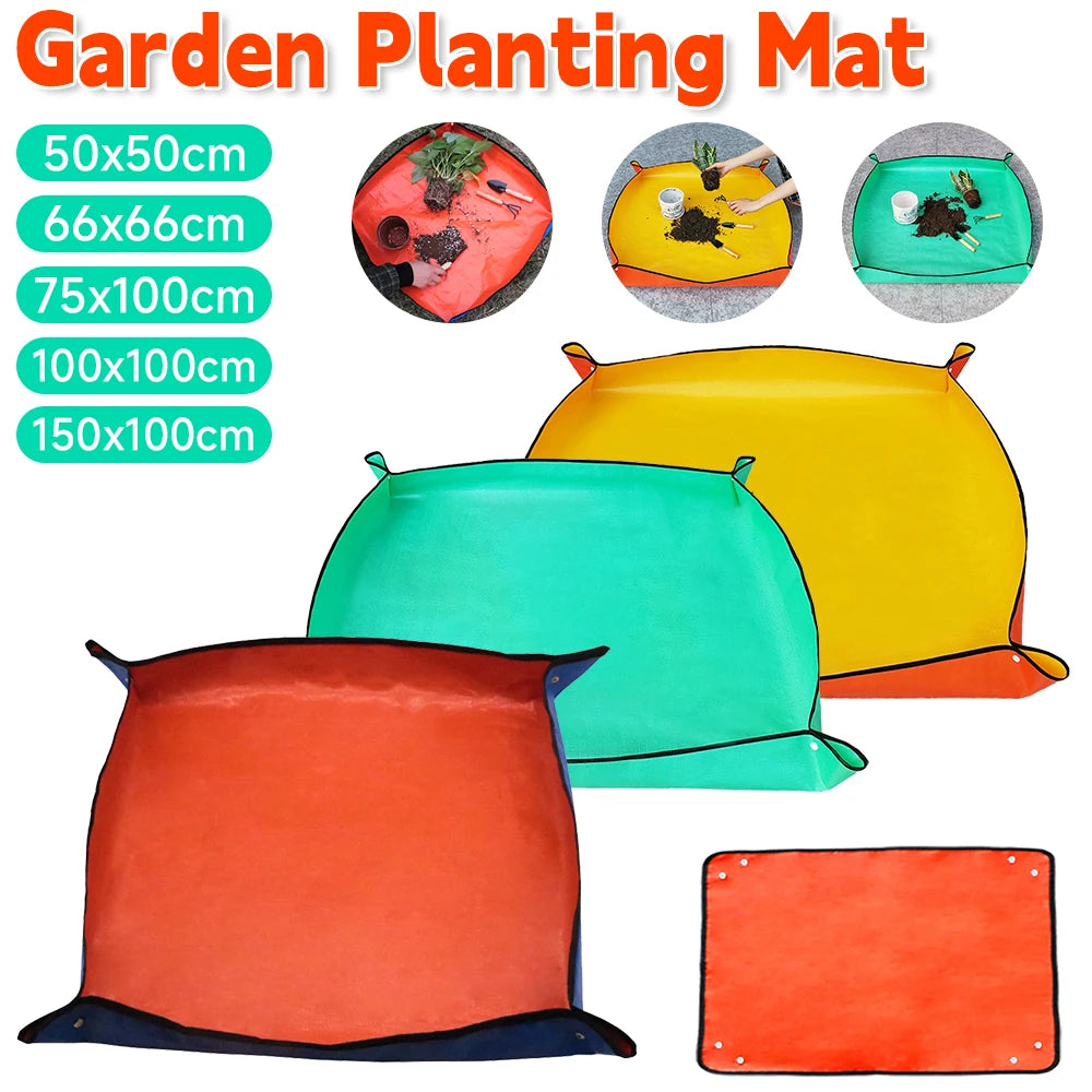 Foldable Planting Mat Waterproof Transplanting Mat Plant Flower Pot Reusable Anti-dirty Garden Potting Pad Gardening Accessories