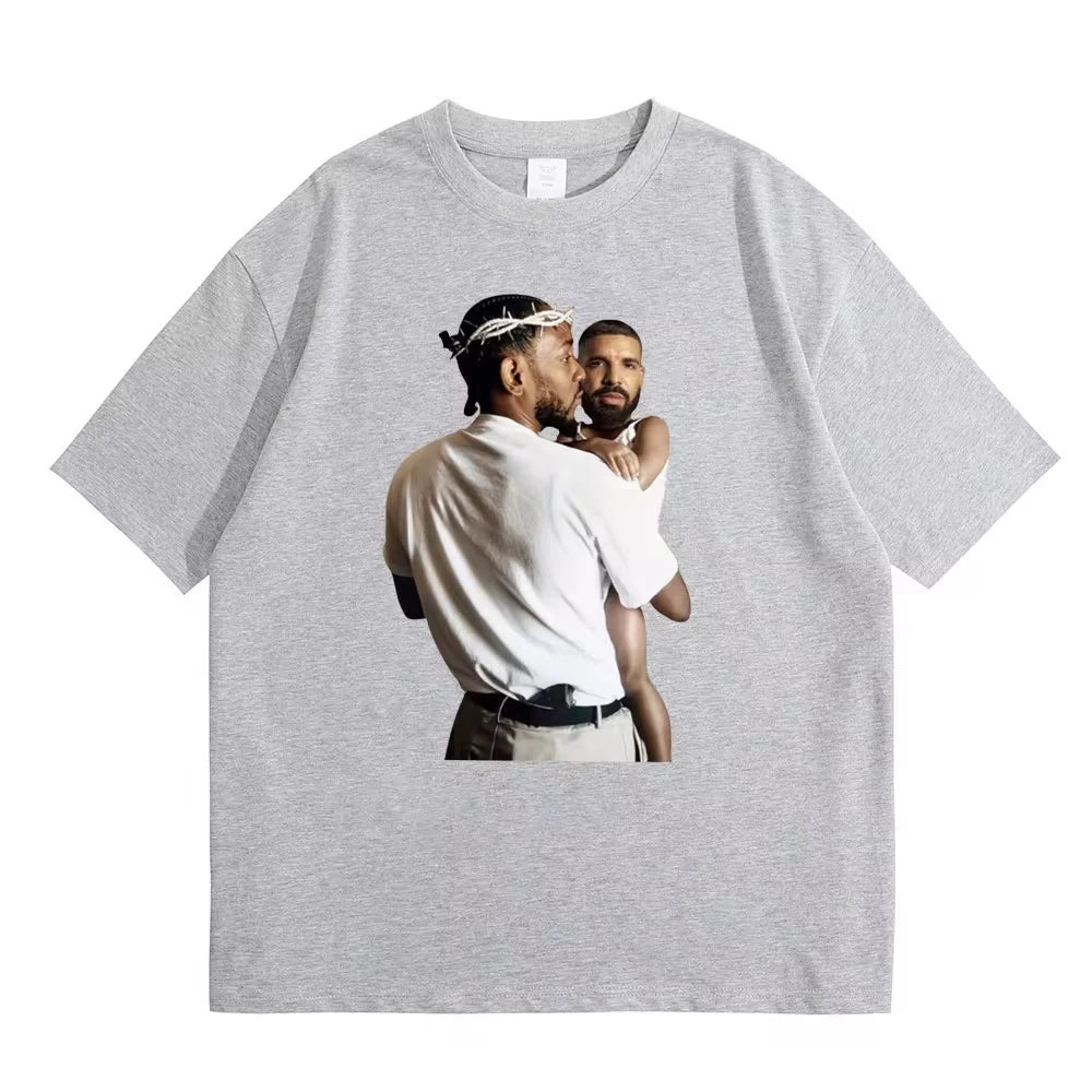 Kendrick Lamar Drake Funny Meme T Shirt Mr Morale The Big Steppers Hip Hop Casual Oversized Tee for Men and Women