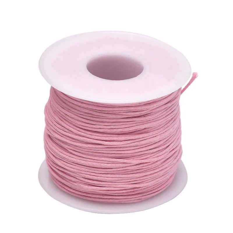 24-70m 1mm Waxed Cotton Cord For Beading Craft DIY Bracelet Necklace Braided String Thread Jewelry Findings Making HK042