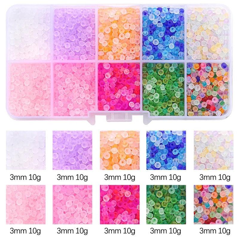 10 Grids Glass Seed Beads Kit Friendship Bracelet Making Kit Small Beads Kit for Bracelets Necklace Ring Making Art Craft DIY