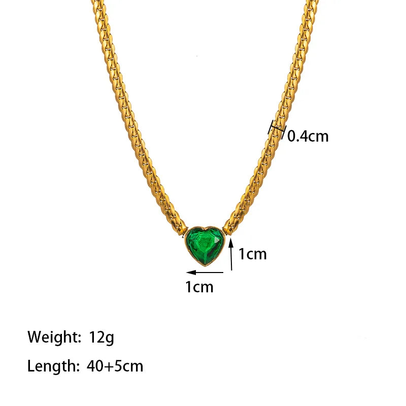 Peri'sbox Stainless Steel Solid Gold Pvd Plated Chunky Thick Chain Hollow Heart Choker Necklace for Women Street Fashion Jewelry